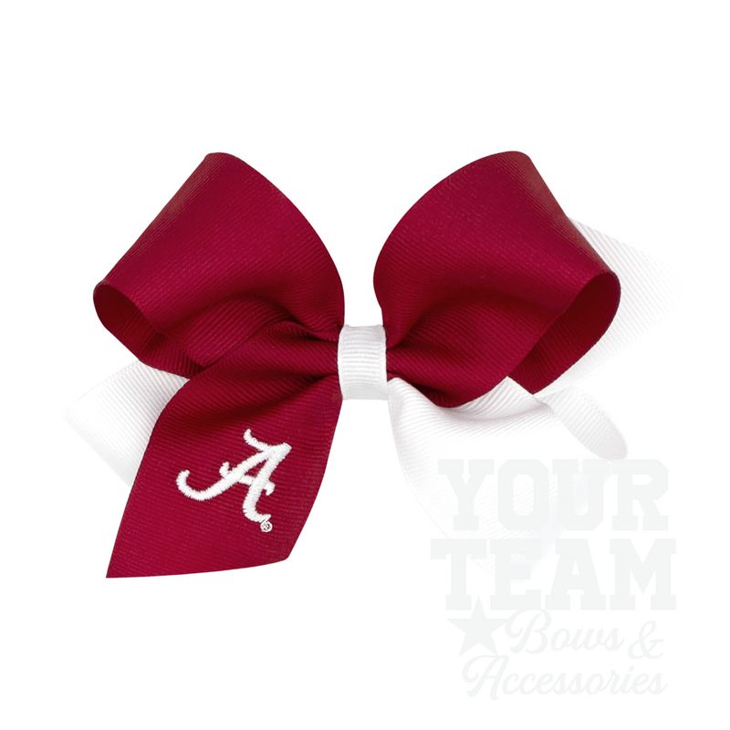 Medium Alabama Crimson Tide Two-Tone Embroidered Hair Bow