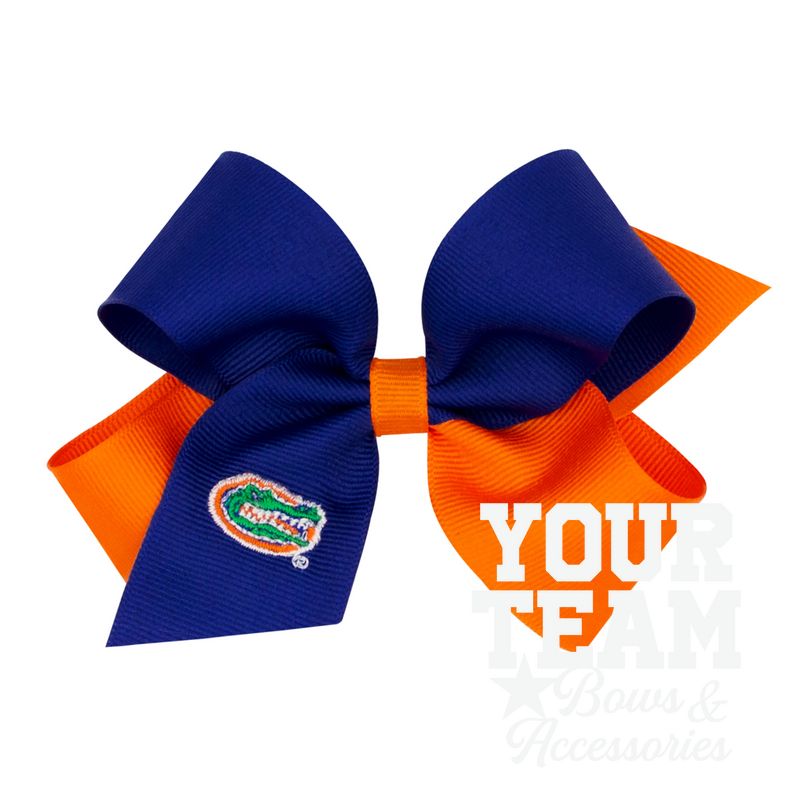 Medium Florida Gators Two-Tone Embroidered Hair Bow