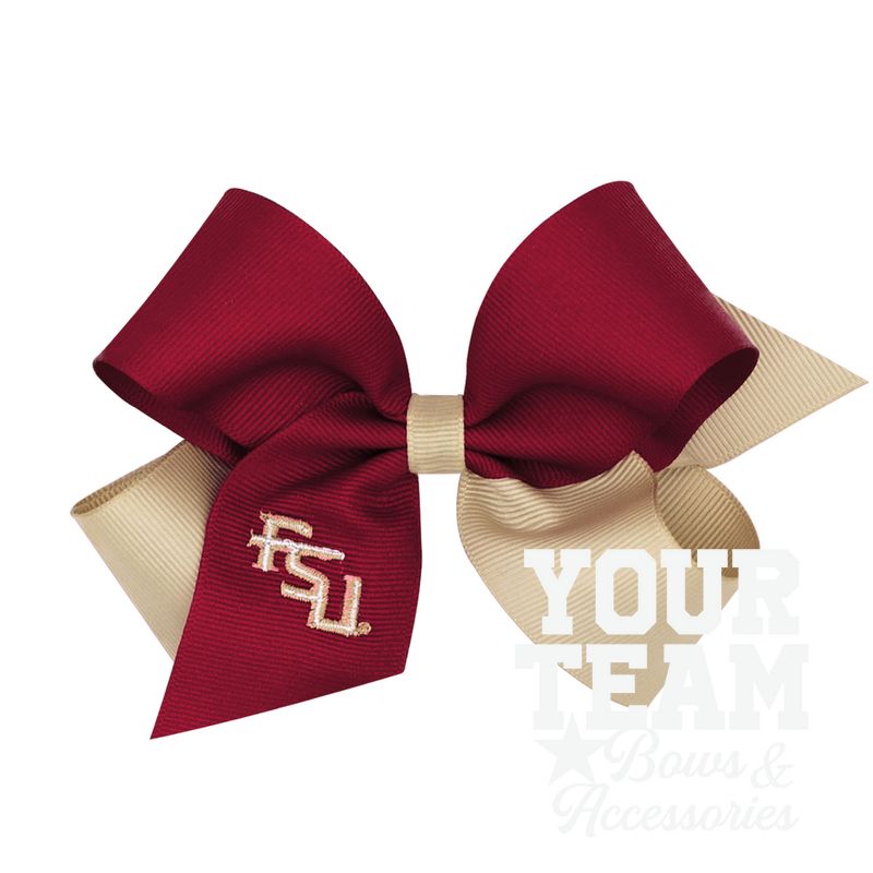 Medium Florida State Seminoles Two-Tone Embroidered Hair Bow