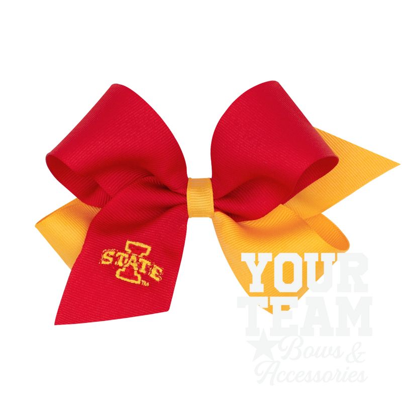 Medium Iowa State Cyclones Two-Tone Embroidered Hair Bow