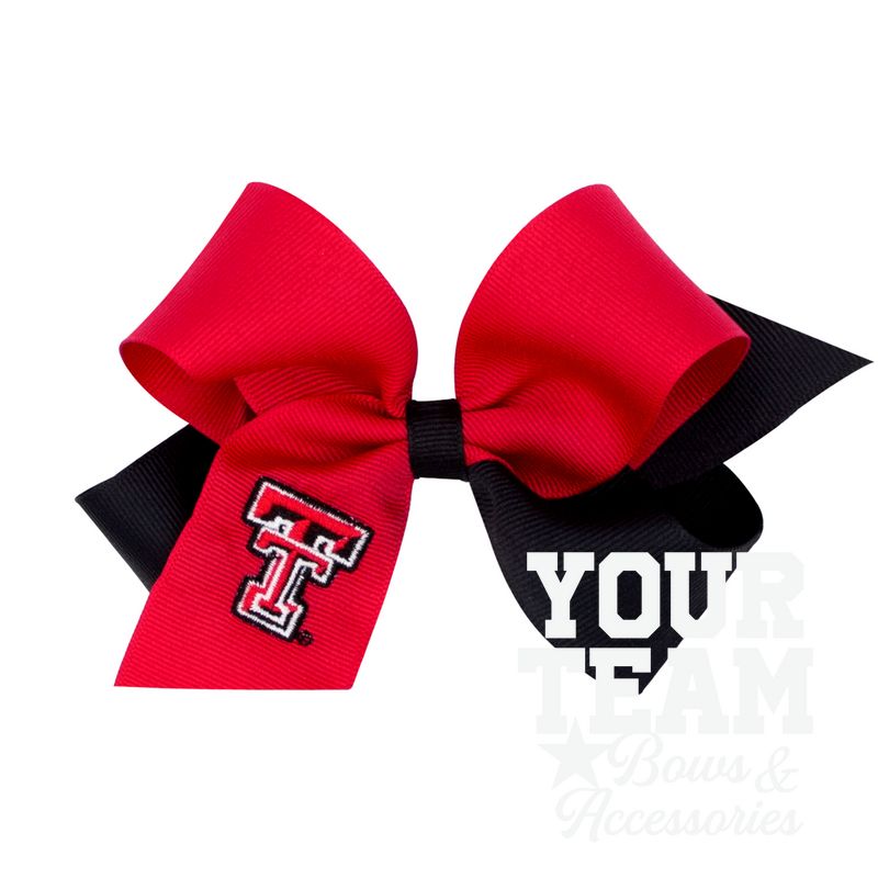 Medium Texas Tech Red Raiders Two-Tone Embroidered Hair Bow