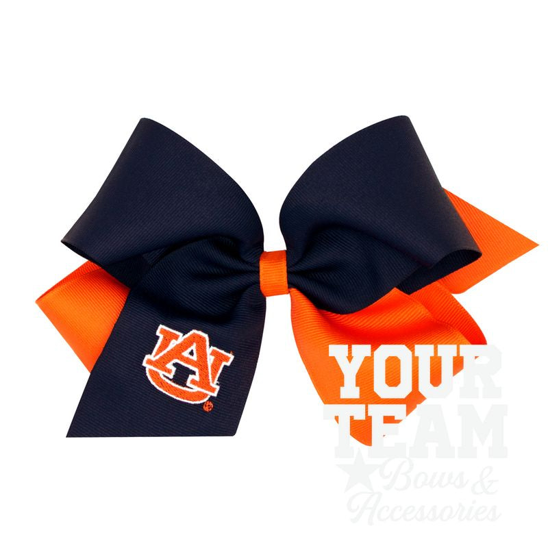 King Auburn Two-Tone Embroidered Hair Bow