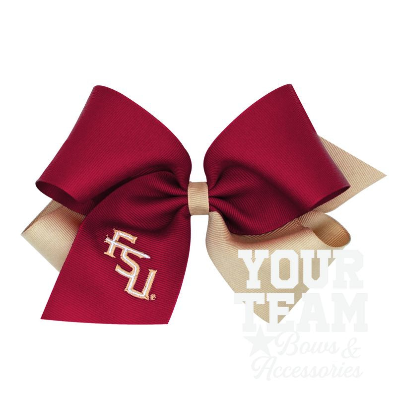 King Florida State Two-Tone Embroidered Hair Bow