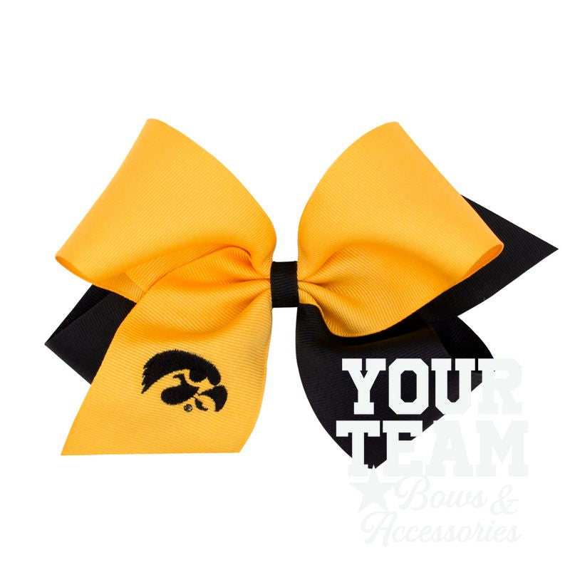 King Iowa Two-Tone Embroidered Hair Bow