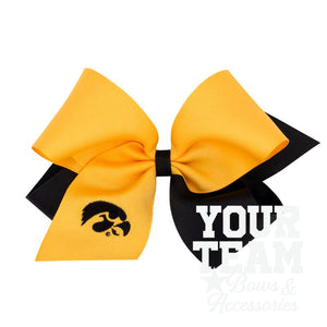 King Iowa Two-Tone Embroidered Hair Bow