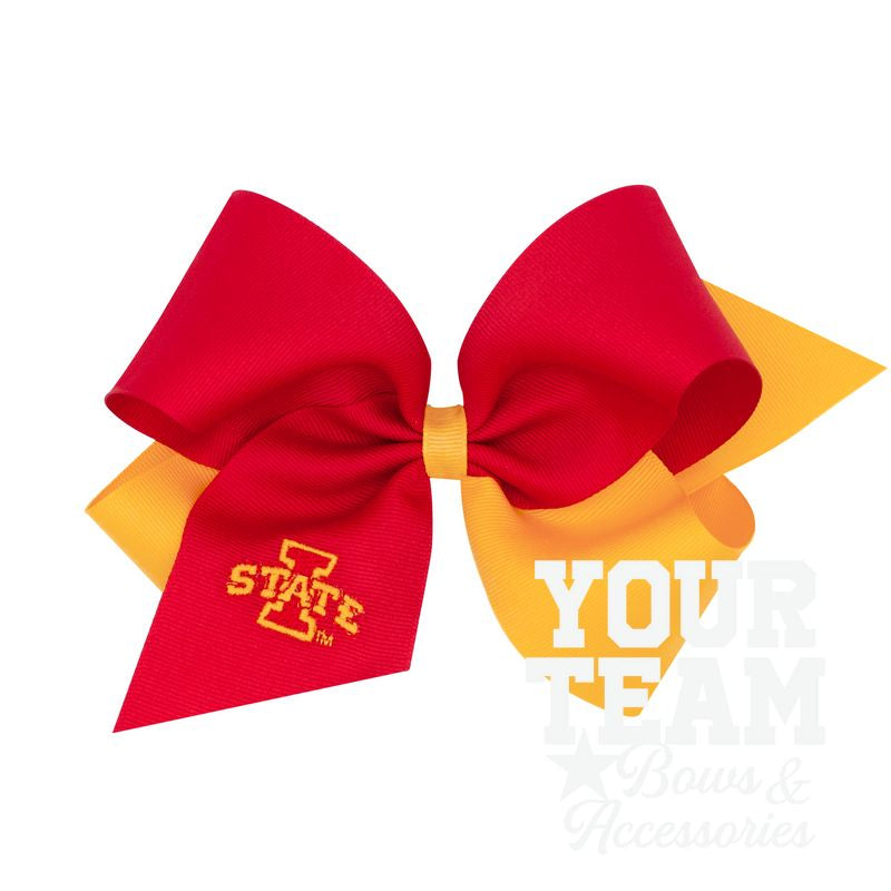 King Iowa State Two-Tone Embroidered Hair Bow
