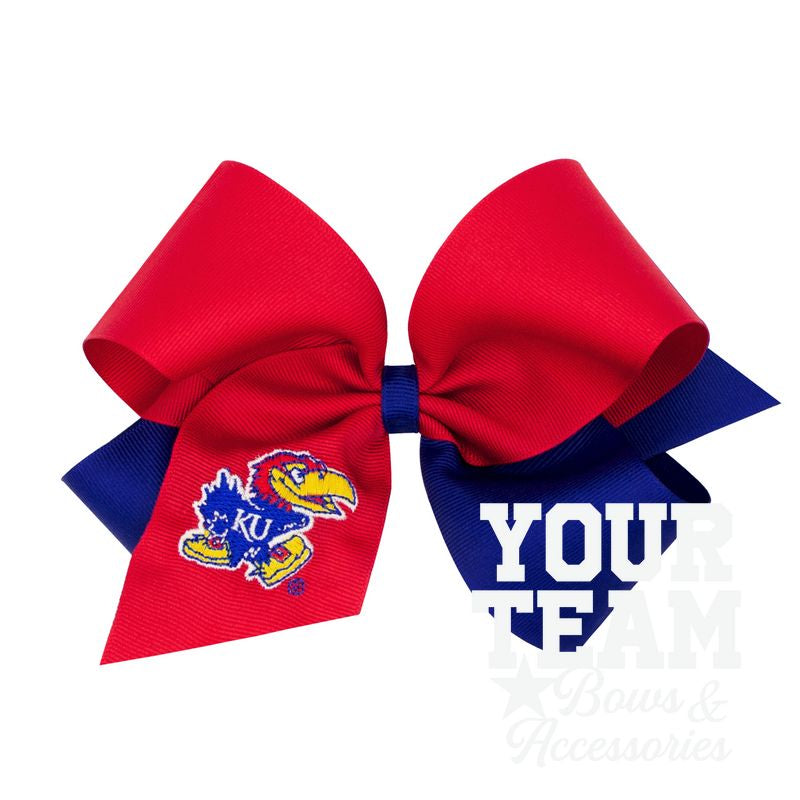 King Kansas Two-Tone Embroidered Hair Bow
