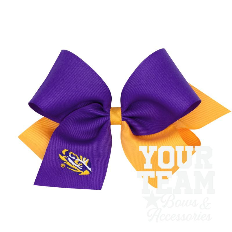King Louisiana State Two-Tone Embroidered Hair Bow