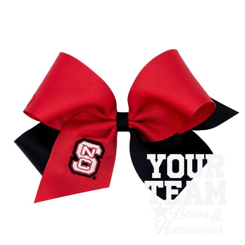King North Carolina State Two-Tone Embroidered Hair Bow
