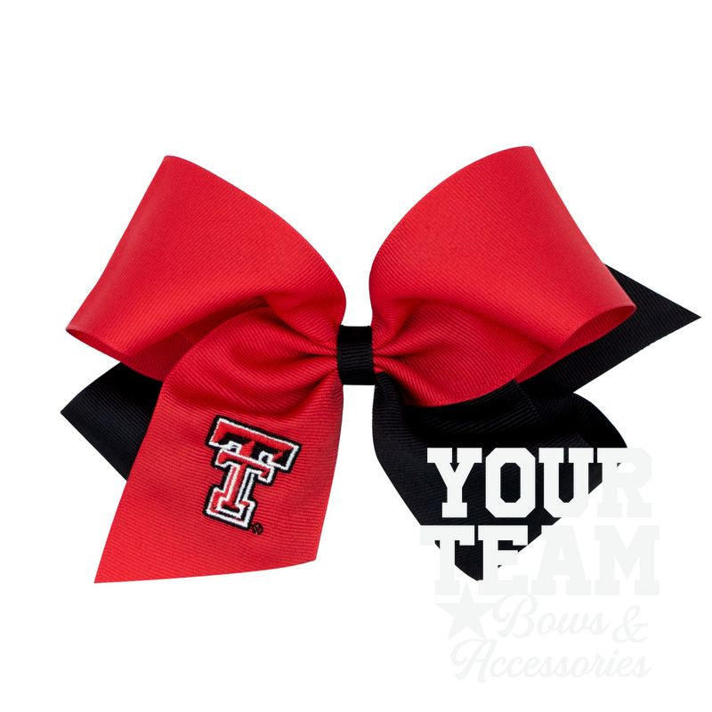 King Texas Tech Two-Tone Embroidered Hair Bow