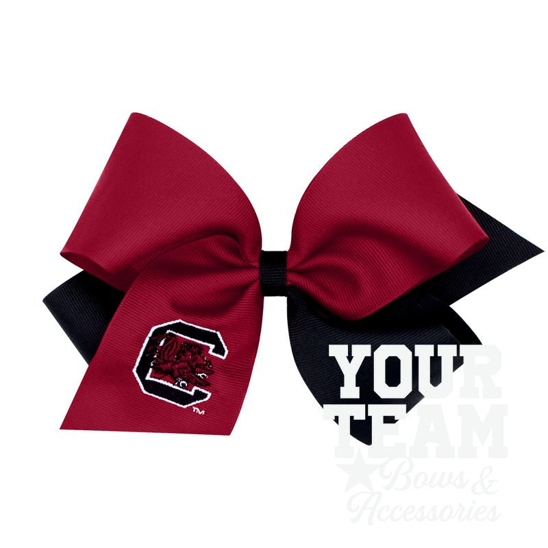 King South Carolina Two-Tone Embroidered Hair Bow