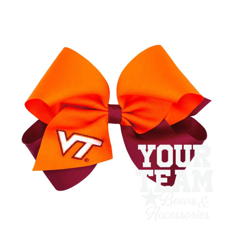 King Virginia Tech Two-Tone Embroidered Hair Bow