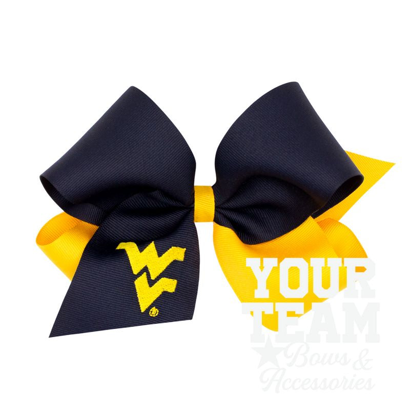 King West Virginia Two-Tone Embroidered Hair Bow