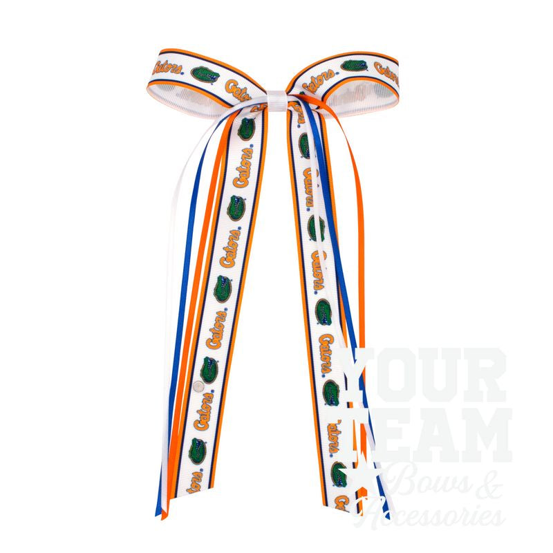 Pair of Florida Logo Ribbon Boot Bows with Streamers