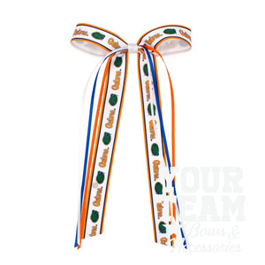 Pair of Florida Logo Ribbon Boot Bows with Streamers