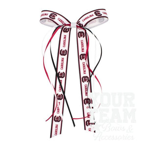 Pair of South Carolina Logo Ribbon Boot Bows with Streamers