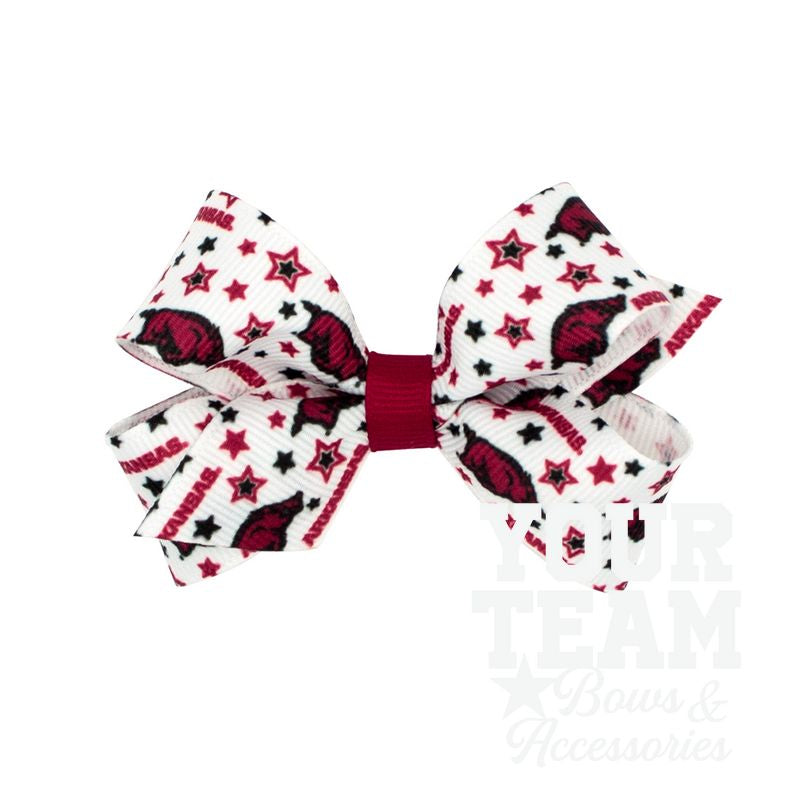 Mini Arkansas Logo Print Hair Bow