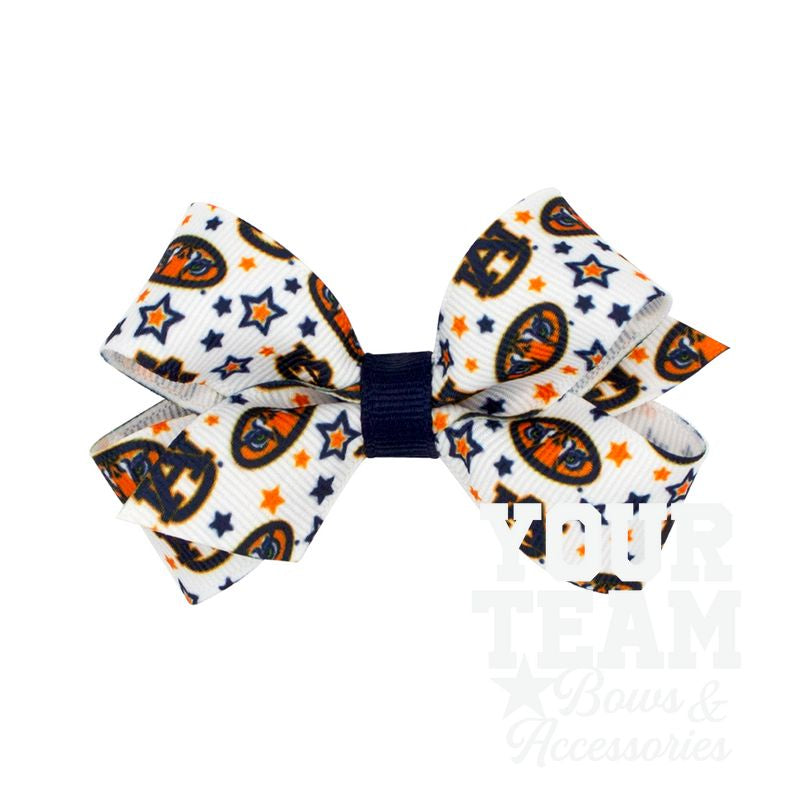 Mini Auburn Logo Print Hair Bow