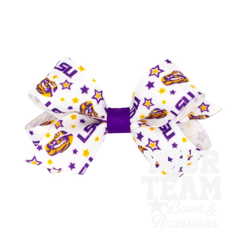 Mini Louisiana State Logo Print Hair Bow