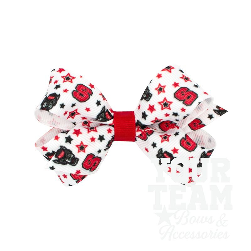 Mini North Carolina State Logo Print Hair Bow