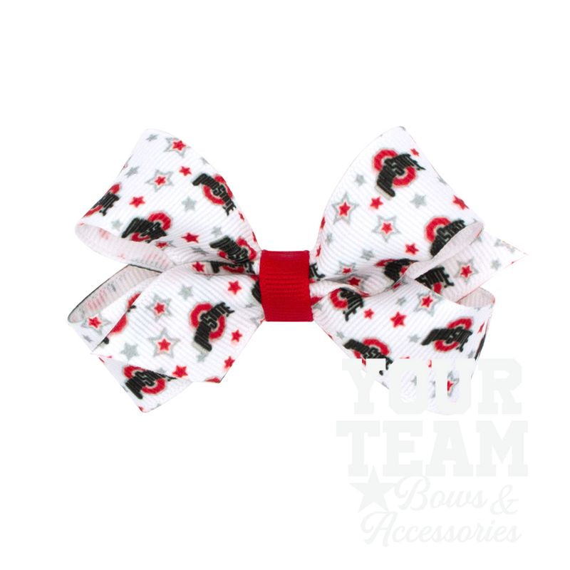 Mini Ohio State Logo Print Hair Bow
