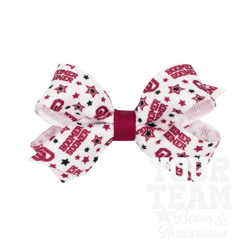 Mini Oklahoma Logo Print Hair Bow