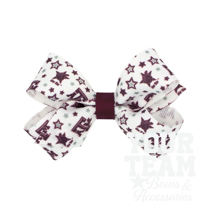 Mini Texas A&M Logo Print Hair Bow