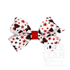 Mini Texas Tech Logo Print Hair Bow