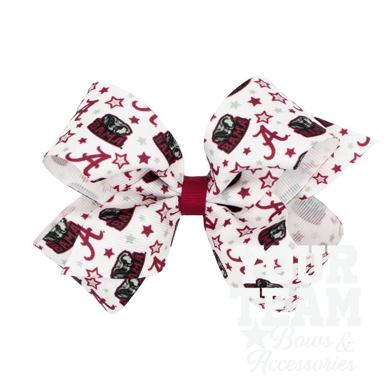 Medium Alabama Logo Print Hair Bow