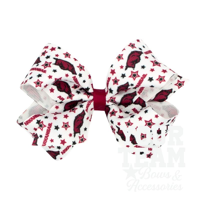Medium Arkansas Logo Print Hair Bow