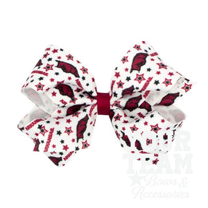 Medium Arkansas Logo Print Hair Bow