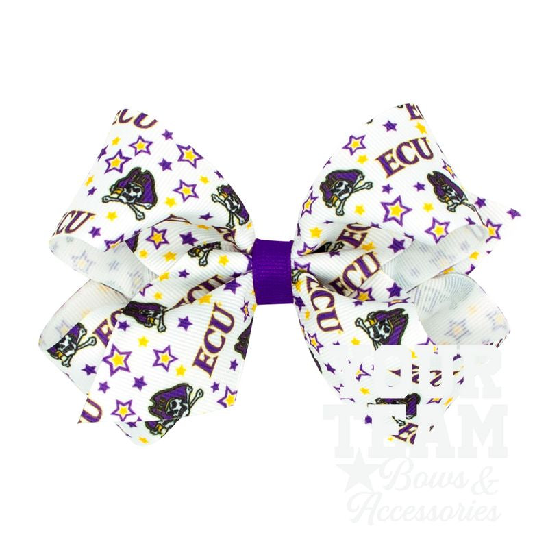 Medium East Carolina Logo Print Hair Bow