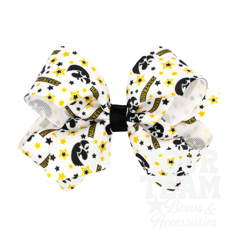Medium Iowa Logo Print Hair Bow
