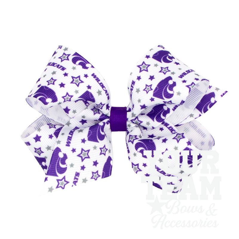Medium Kansas State Logo Print Hair Bow