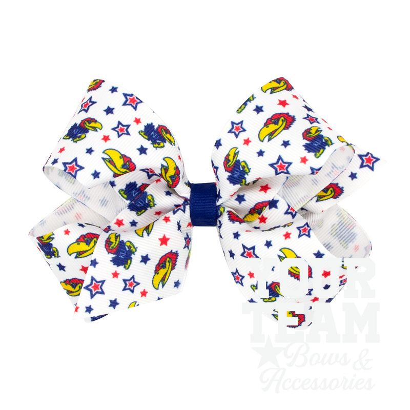Medium Kansas Logo Print Hair Bow