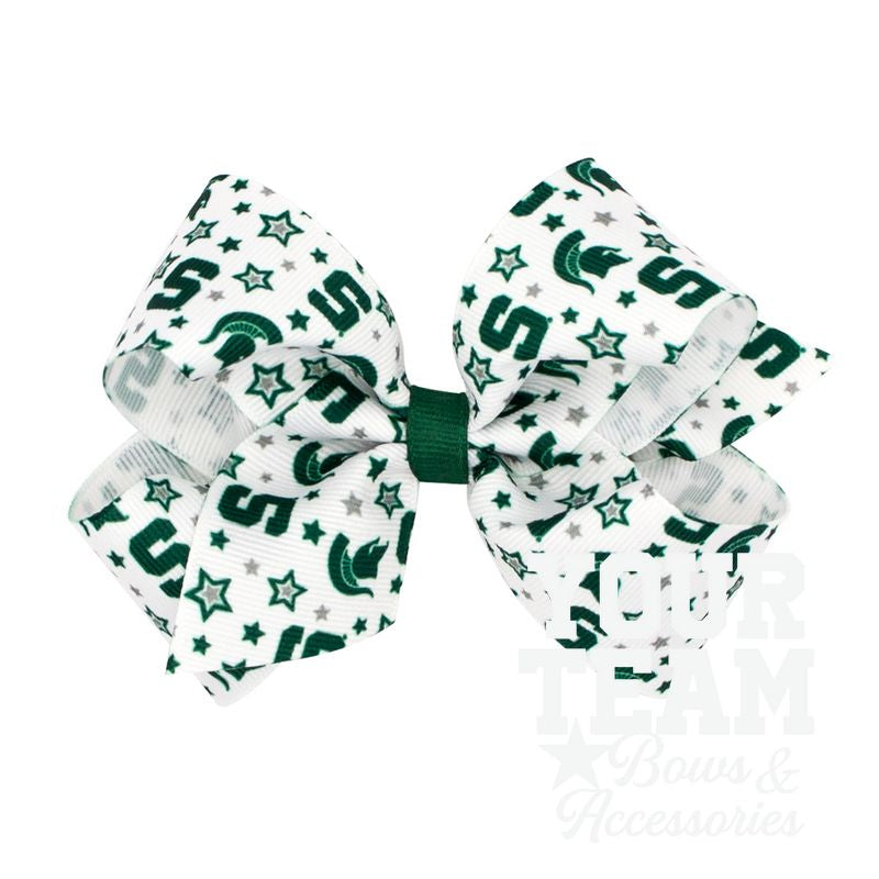 Medium Michigan State Logo Print Hair Bow