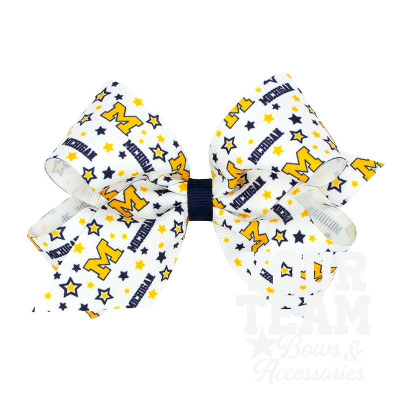 Medium Michigan Logo Print Hair Bow