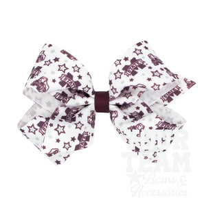 Medium Mississippi State Logo Print Hair Bow