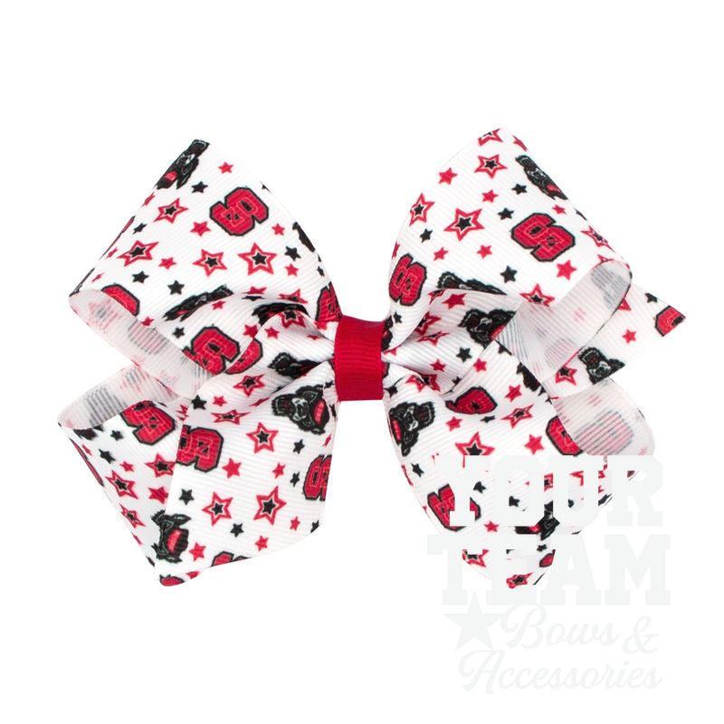 Medium North Carolina State Logo Print Hair Bow