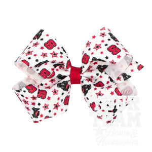 Medium North Carolina State Logo Print Hair Bow