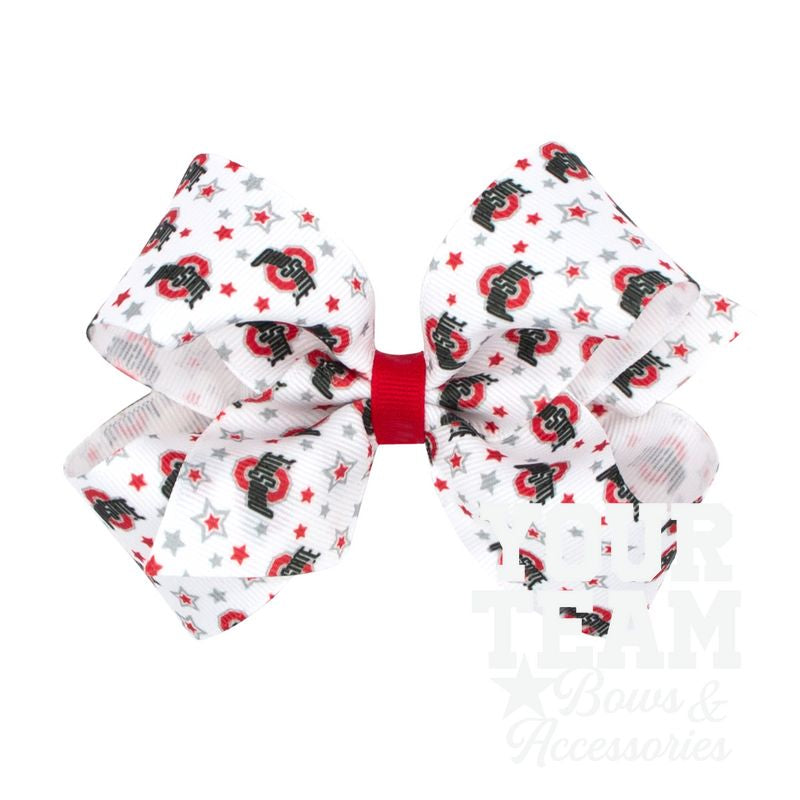 Medium Ohio State Logo Print Hair Bow
