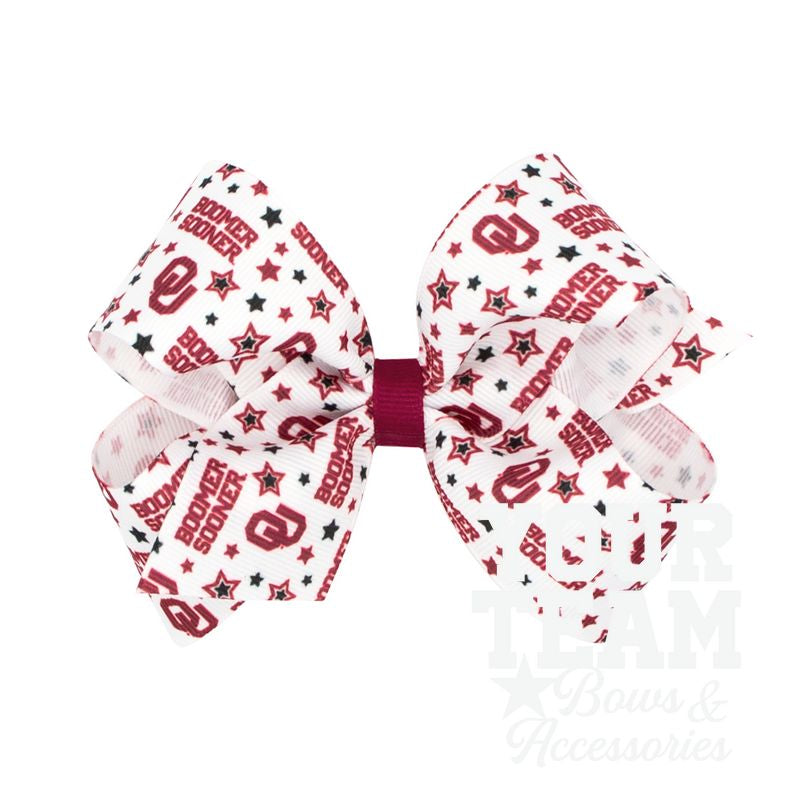 Medium Oklahoma Logo Print Hair Bow