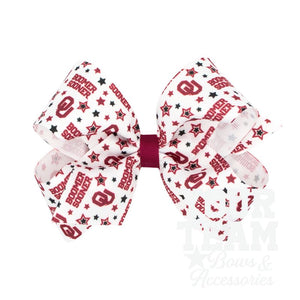 Medium Oklahoma Logo Print Hair Bow