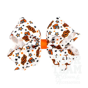 Medium Oklahoma State Logo Print Hair Bow