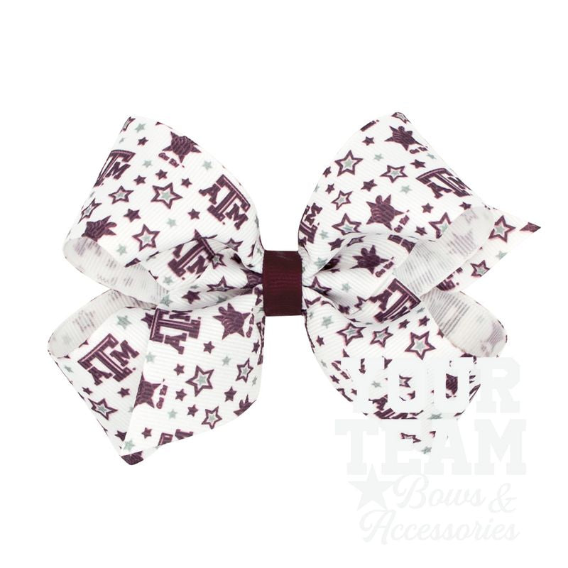 Medium Texas A&M Logo Print Hair Bow
