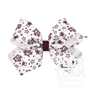 Medium Texas A&M Logo Print Hair Bow