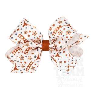 Medium University of Texas Logo Print Hair Bow