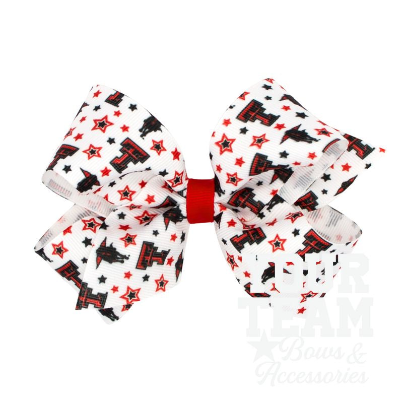 Medium Texas Tech Logo Print Hair Bow