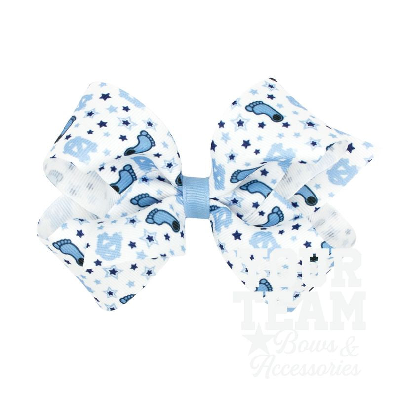 Medium North Carolina Logo Print Hair Bow