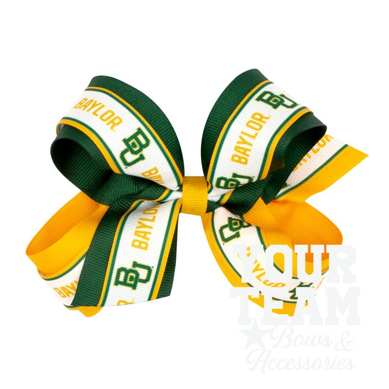 Large Baylor Logo Ribbon Underlay Hair Bow